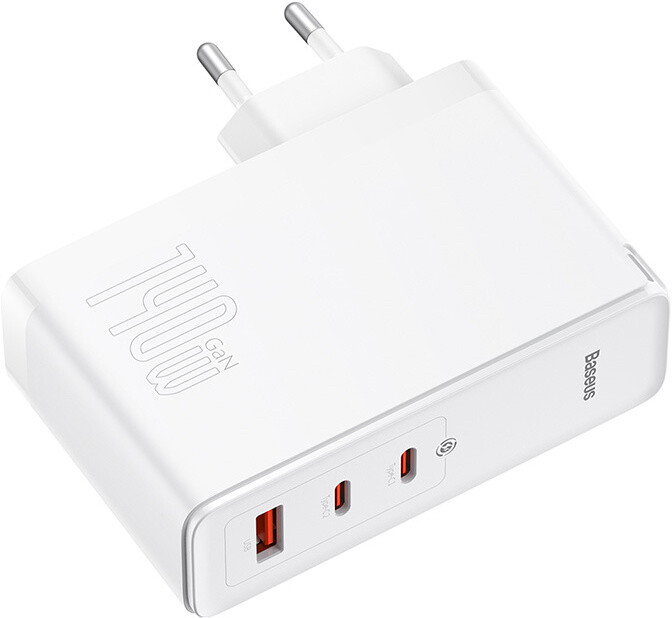 Karikues Baseus GaN5 Pro, 2x USB-C, USB-A, 140W, i bardhë