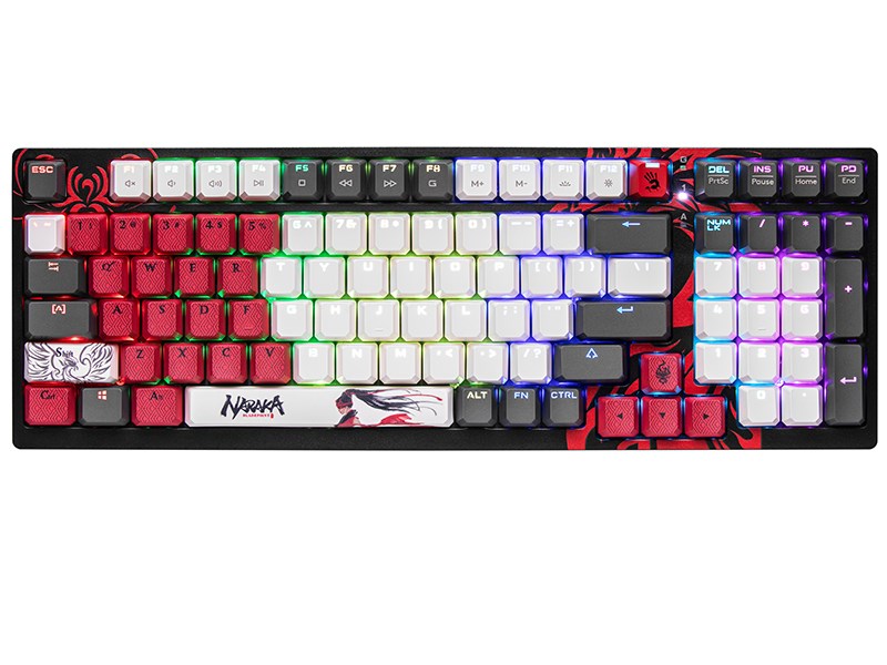Tastierë mekanike Gaming A4 Tech BLOODY S98, USB, RGB, e gjelbër
