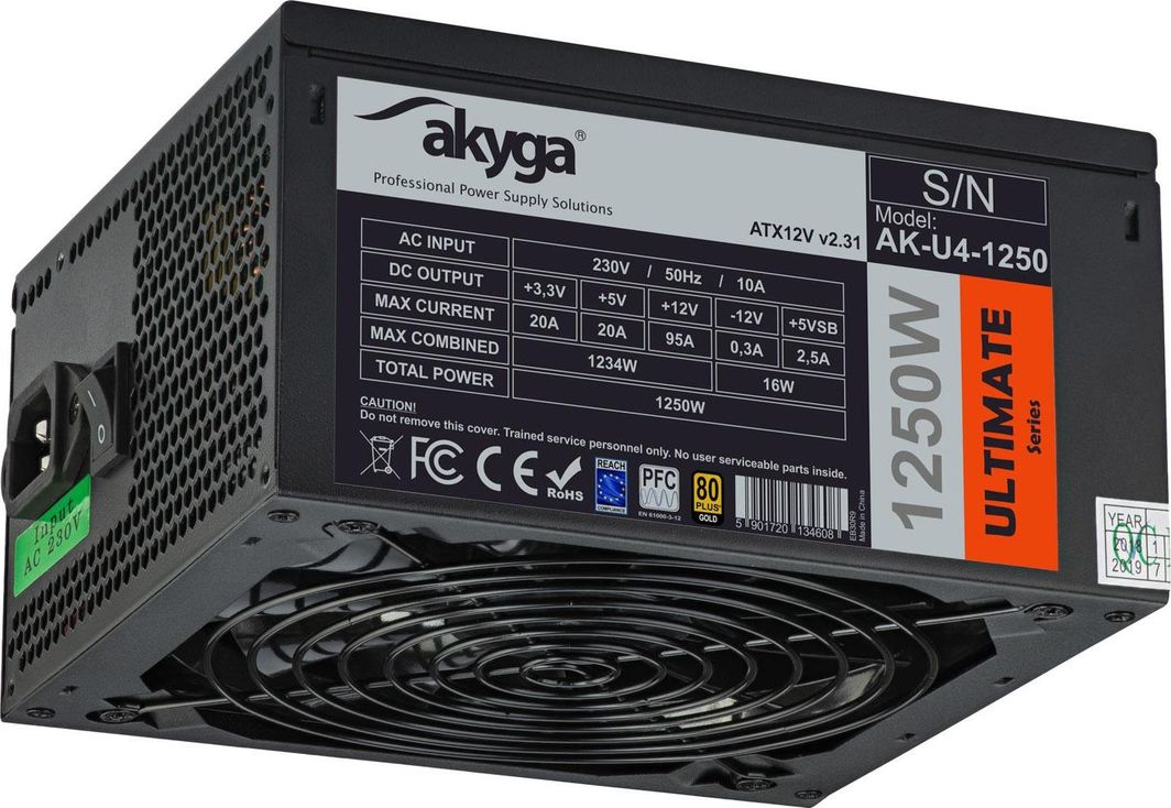Burim energjie Akyga Ultimate AK-U4-1250 ATX, 1250W