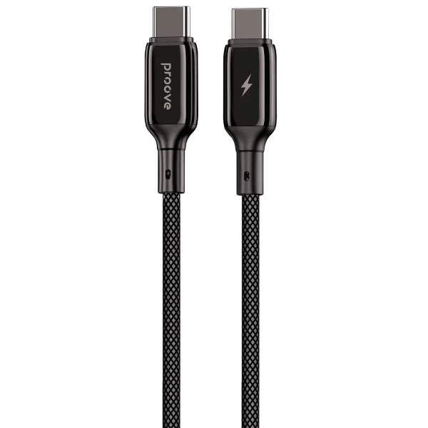 Kabllo karikimi Proove Dense Metal Type-C në Type-C, 60W, 2m, e zezë
