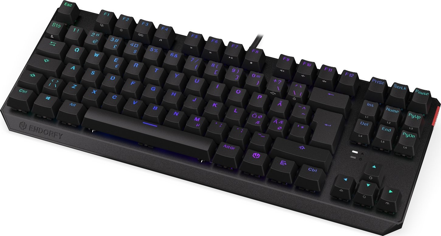 Tastierë mekanike Endorfy Thock TKL, Kailh Red, RGB, e zezë