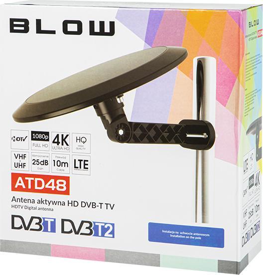 Antena aktive TV BLOW ATD48, DVB T T2, 4K LTE, e bardhë