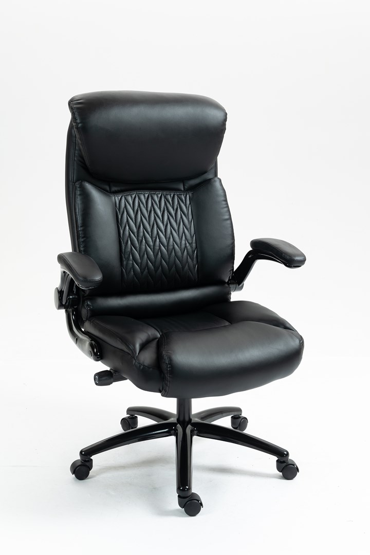Karrige zyre Activejet YK7406-1, lëkurë dhe tekstil, e zezë