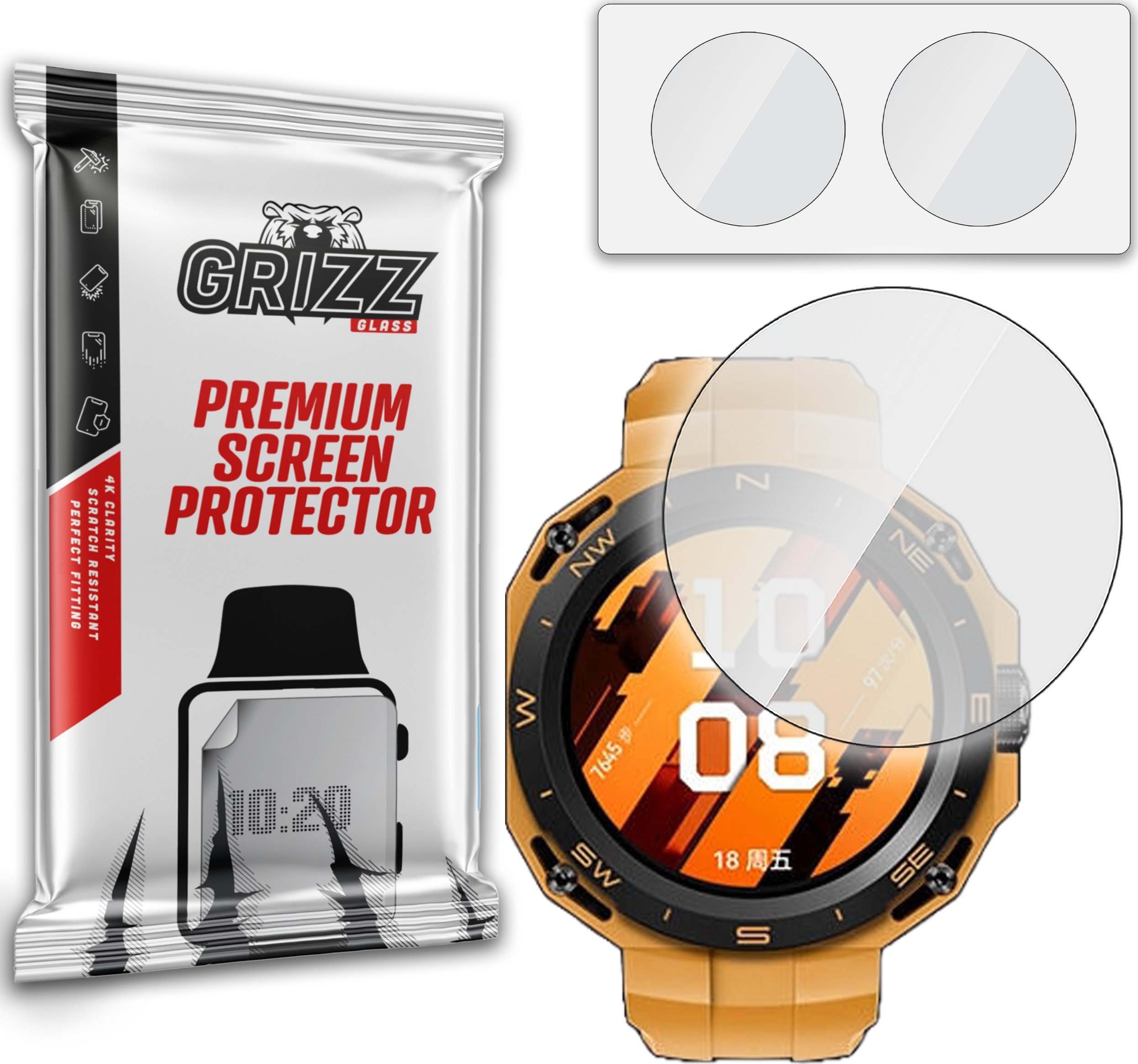 Xham mbrojtës GrizzGlass HybridGlass Huawei Watch GT Cyber, 2 copë, transparent