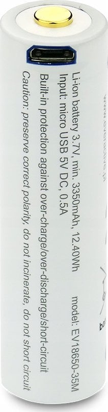 Bateri e rikarikueshme everActive 18650, 3500 mAh, 3.7V, me mbrojtje
