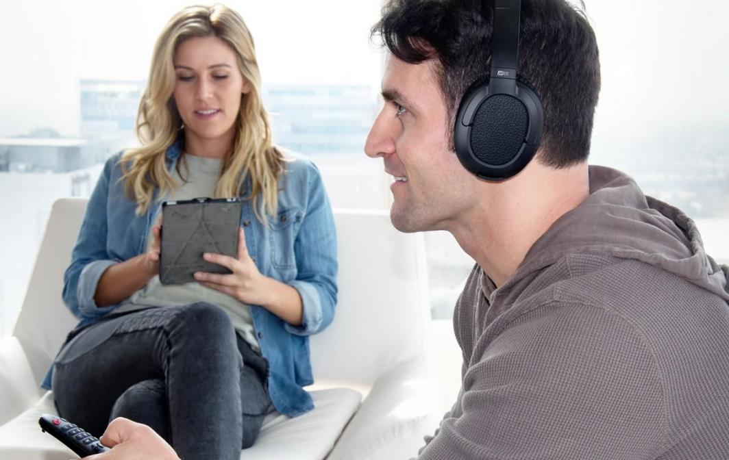 Sistem kufje pa tela për TV MEE Audio Connect T1CMA, Bluetooth, over ear, i zi