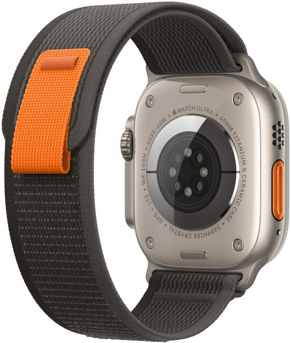 Apple Watch 49mm Band, Black/Gray Trail Loop - S/M