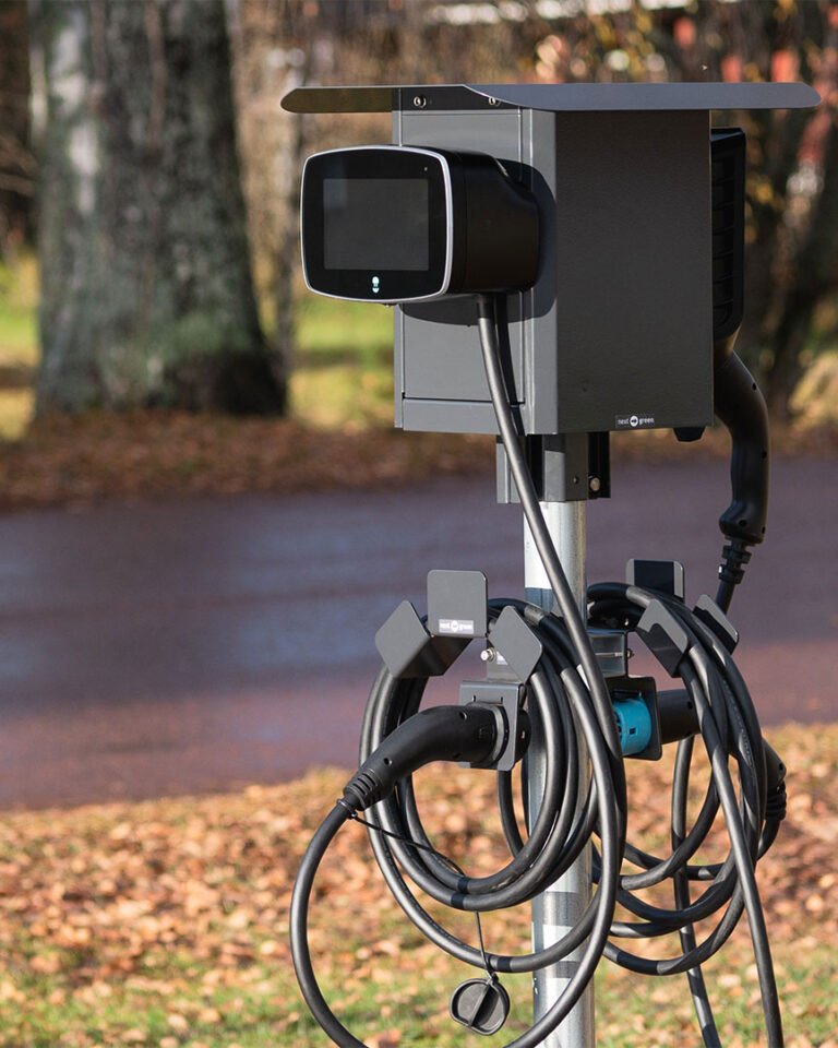 Mbajtës kabllo karikimi për automjet elektrik Next Green, për mur, i zi