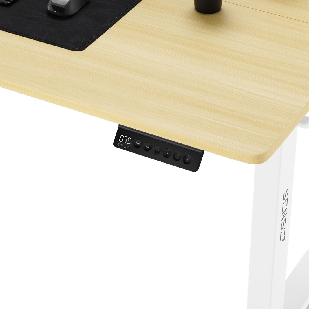 Tavolinë SENSE7 Nojo, 140cm x 70cm, e bardhë/ druri e hapur