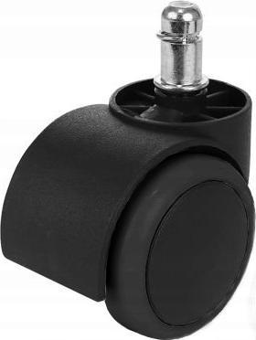 Rrota zyre gome për karrige rrotulluese, set 5 copë, pin 11mm, të zeza