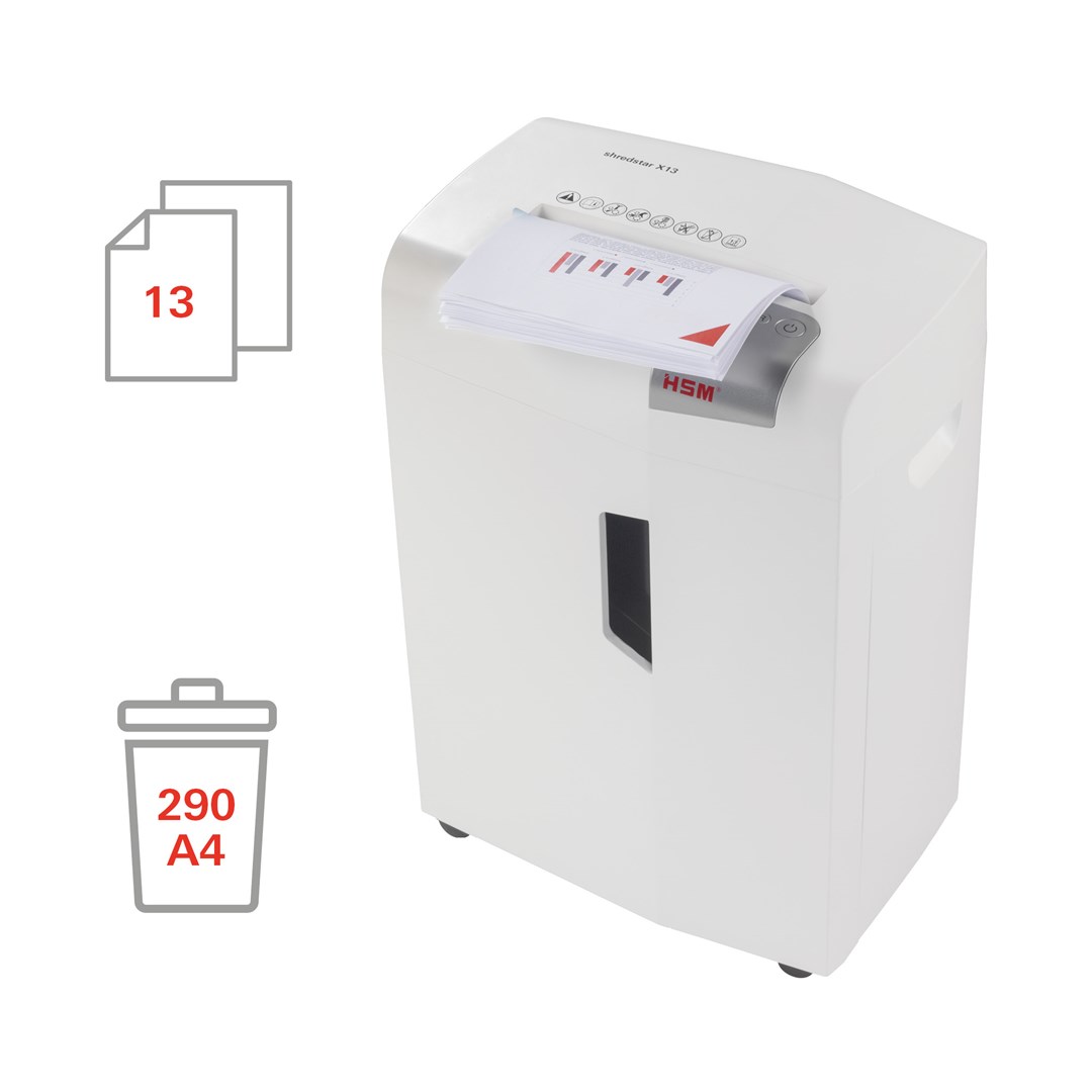 Makinë prerëse dokumentesh HSM Shredstar X13 P-4, 300W, prerje kryqëzuese, e bardhë