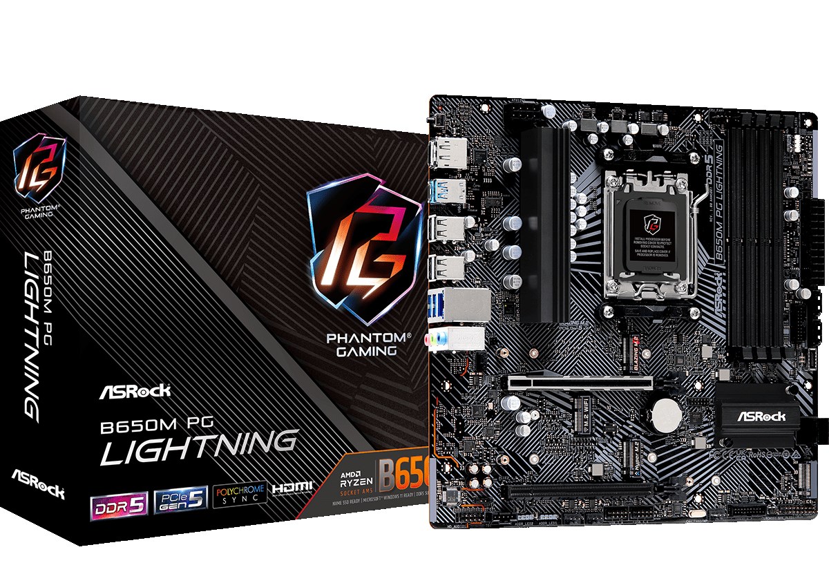 Pllakë amë Asrock B650M PG Lightning AMD B650 Socket AM5 micro ATX