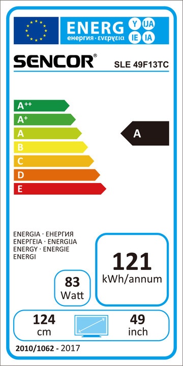 Televizor Sencor SLE 49F13TC, 123cm, Full HD, LED, zi dhe argjend