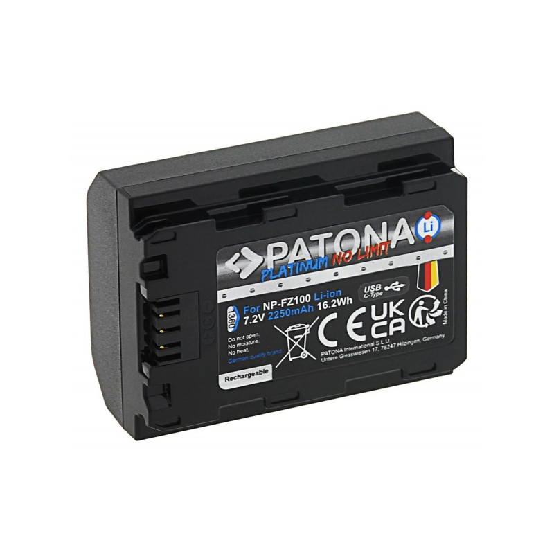 Bateri PATONA Platinum me hyrje USB-C për Sony NP-FZ100