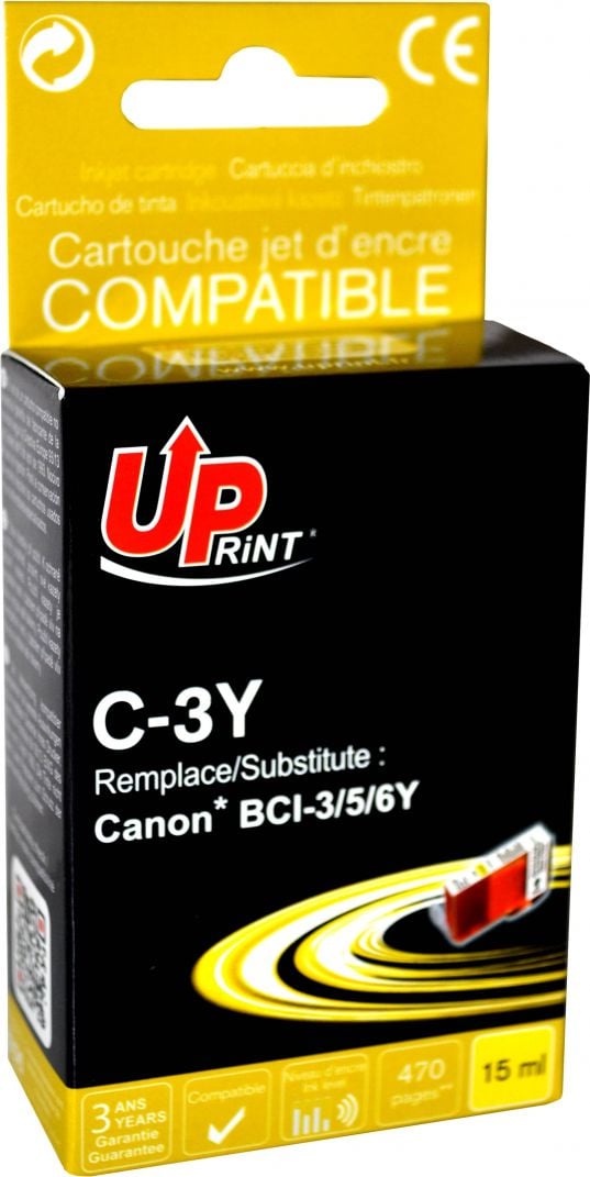Cartridge boje Uprint CJ3YUP, për Canon, e verdhë