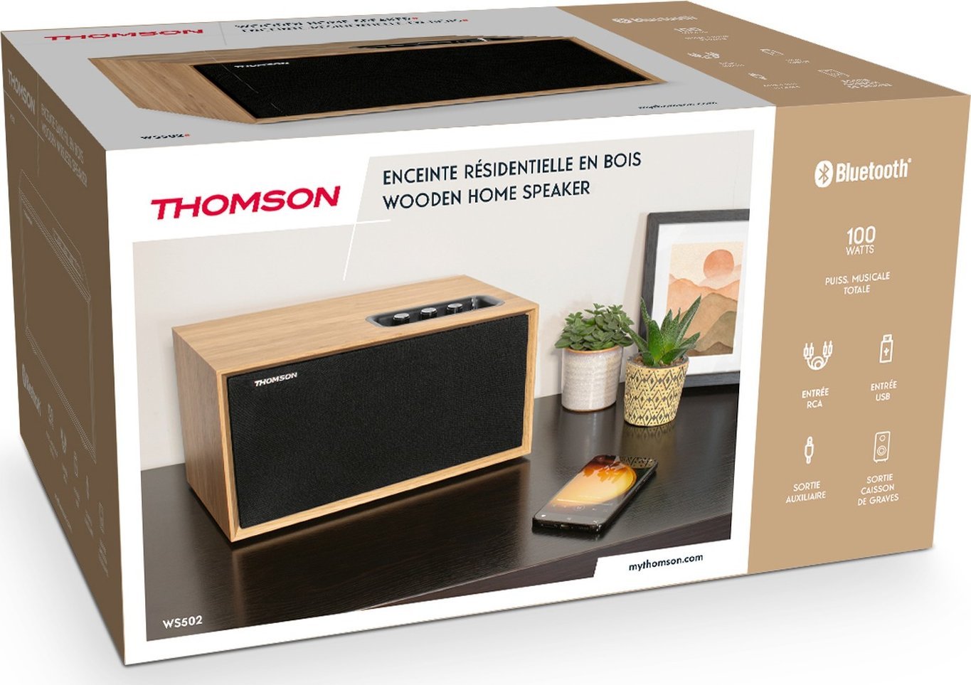Kutizë zanore Thomson Cosy WS502, wireless, Bluetooth, 100W, e zezë