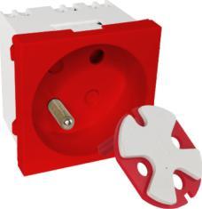 Prizë modulare Alantec PZ017, 2P+E, 45x45 mm, e kuqe