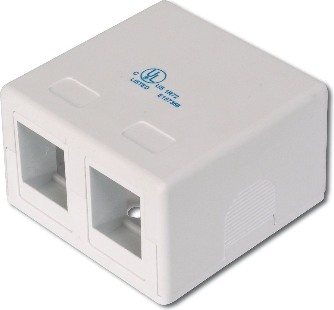 DIGITUS Консолидациона кутија за 2 Keystone Jacks, Чисто Бела