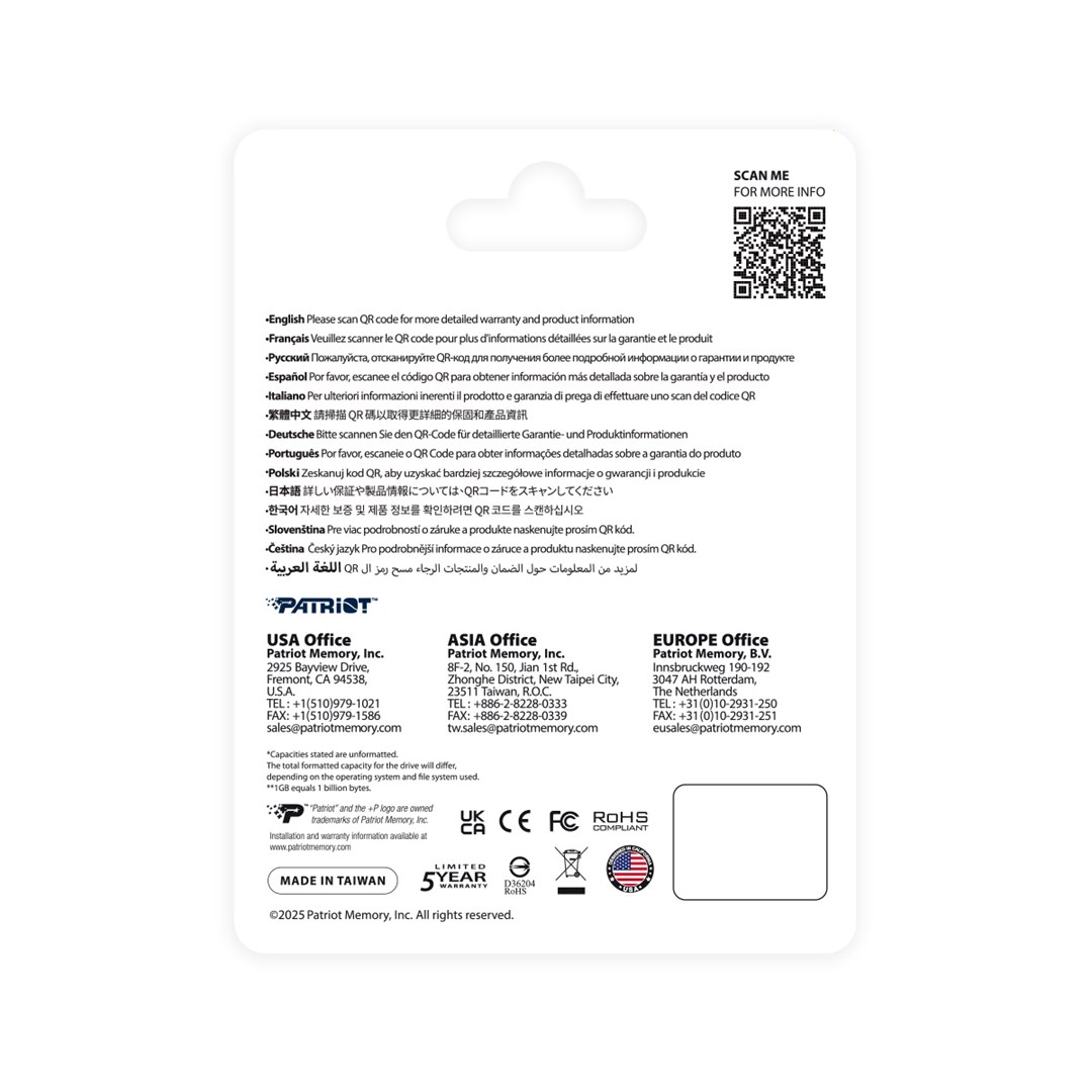 SSD Patriot P410 M.2 2280, 1TB, PCI Express 4.0 x4, 5000MB/s