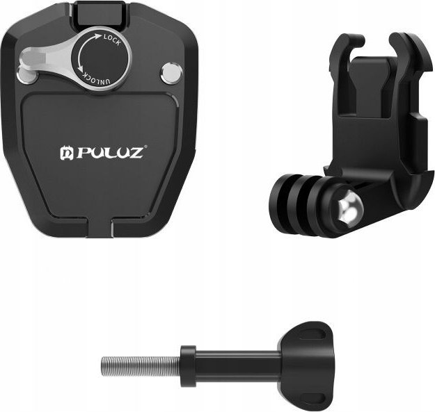 Mbajtëse xhami Puluz PU942B për kamera aksion, rrotulluese, e zezë