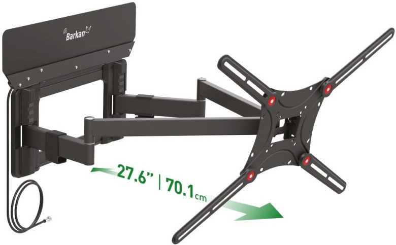 Kllapë televizori Barkan VTM464L, 13-90", Full Motion, e zezë