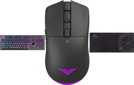 Set gaming PREYON Silent Claw Red Owl Falcon Speed XL, tastierë mekanike, maus wireless, mousepad XL, i zi
