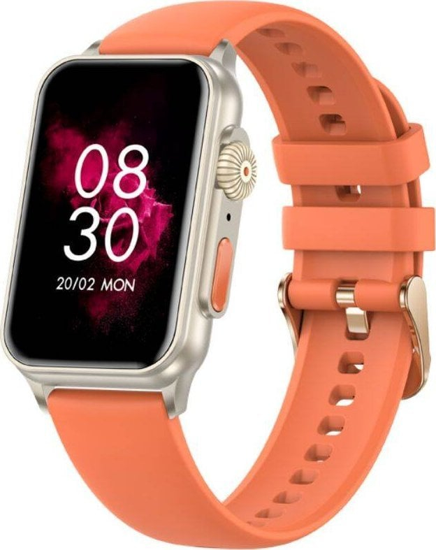 Smartwatch Rubicon RNCF06, ekran me prekje, matje e hapave dhe pulsit, rozë gold