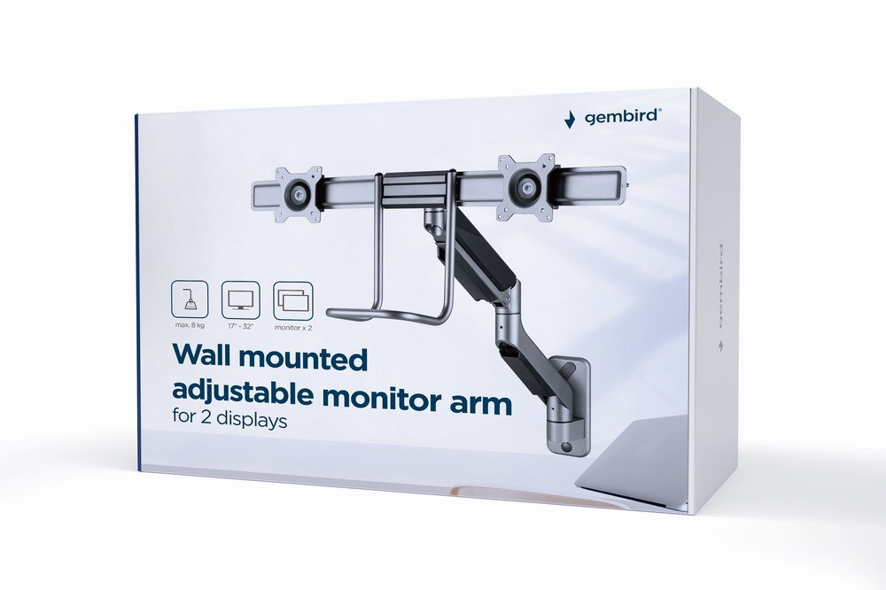 Mbajtëse Monitori Gembird, 17-32", 8kg, VESA 100x100, e zezë