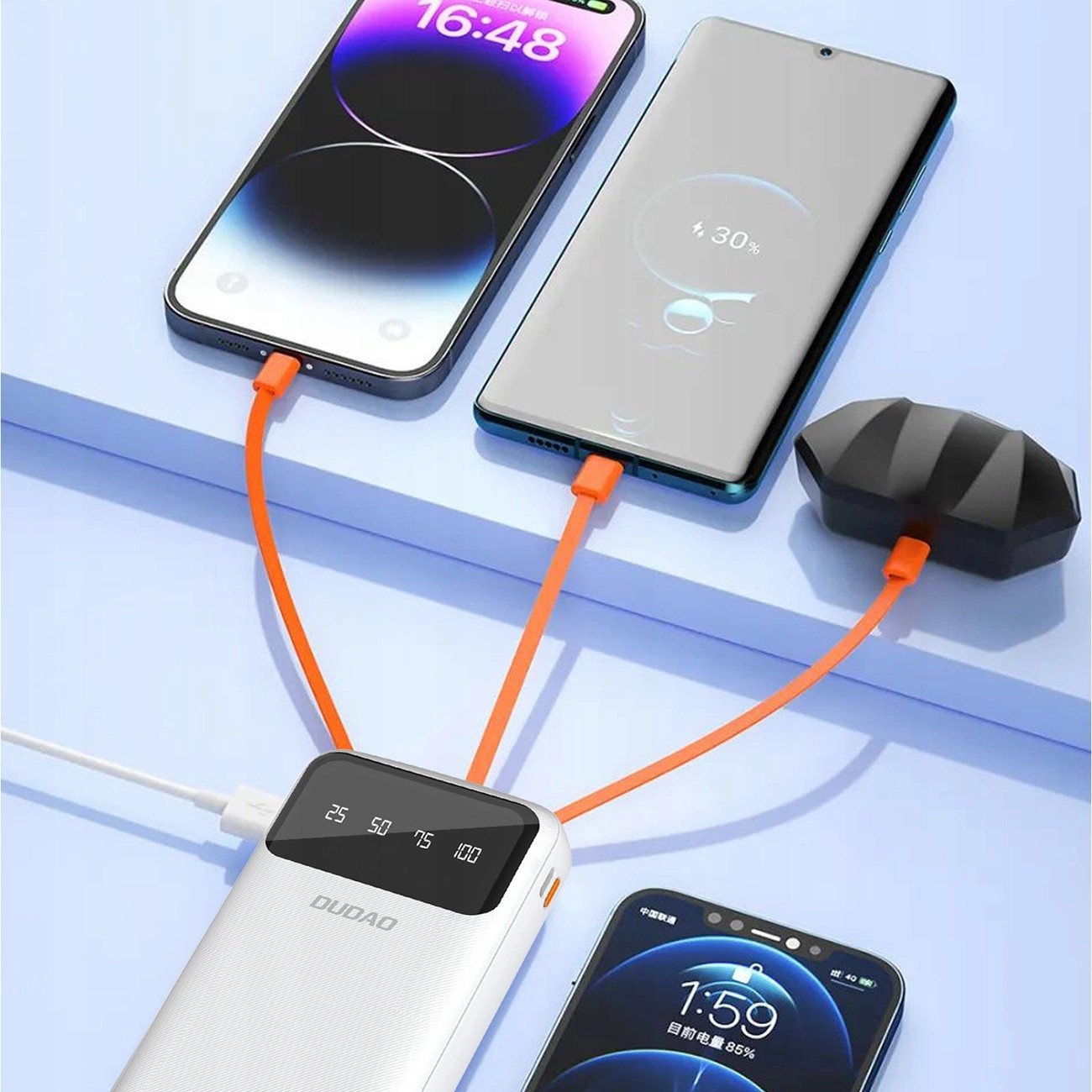 Powerbank Dudao K6Pro+, 20000mAh, 10W, i bardhë