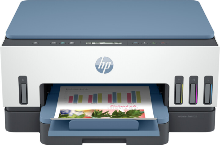 Printer HP Smart Tank 725, i bardhë / zi / kaltër