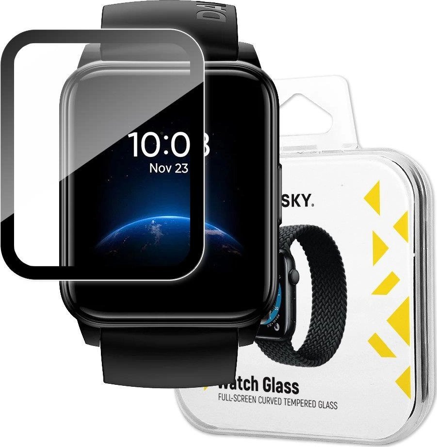 Xham mbrojtës Wozinsky për Realme Watch 2, hibrid, transparencë e lartë, me kornizë të zezë