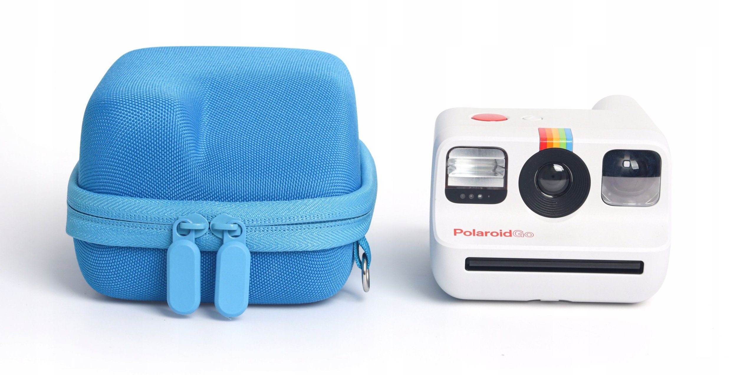 Çantë mbrojtëse LoveInstant për Polaroid Go, korp i fortë, xhep i brendshëm, blu