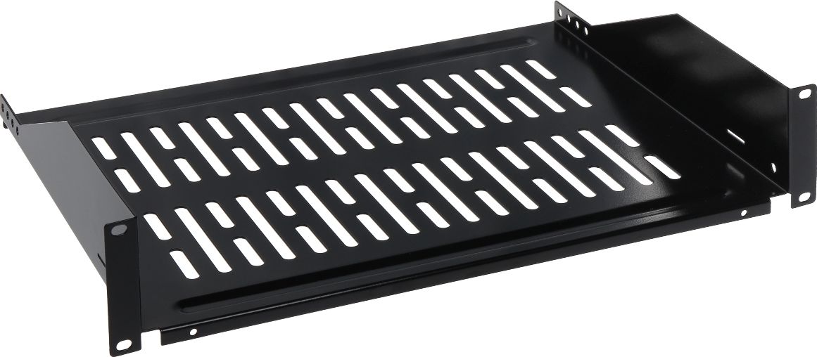 Рафтови RACK Дeлта Shelf P19-2U/356, 19\", 2U, 356mm, сет 2 парчиња, црни