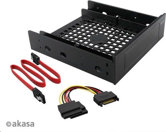 Adapter diskesh Akasa AK-HDA-12, 5.25" në 3.5"/2.5", me kabllo SATA, i zi