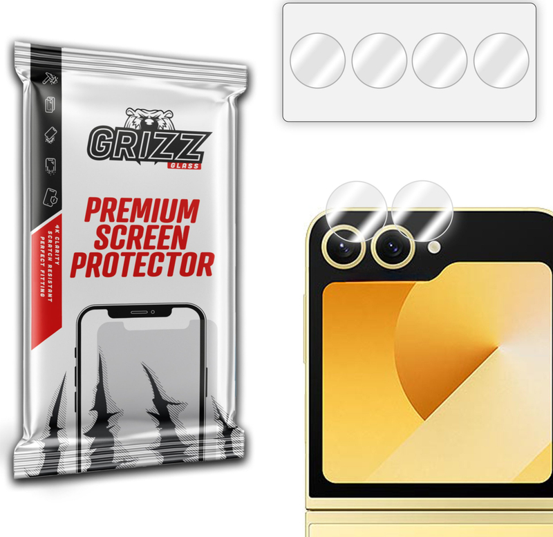 Xham kamere Grizz HybridGlass për Samsung Galaxy Z Flip 6, set 2 copë, transparent