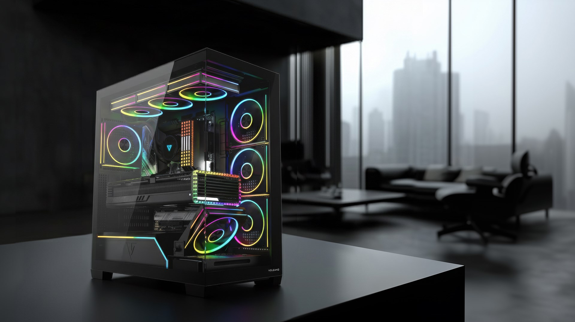 Kase PC Modecom Volcano Stellar Plus 5F ARGB, ATX, xham i temperuar, e zezë