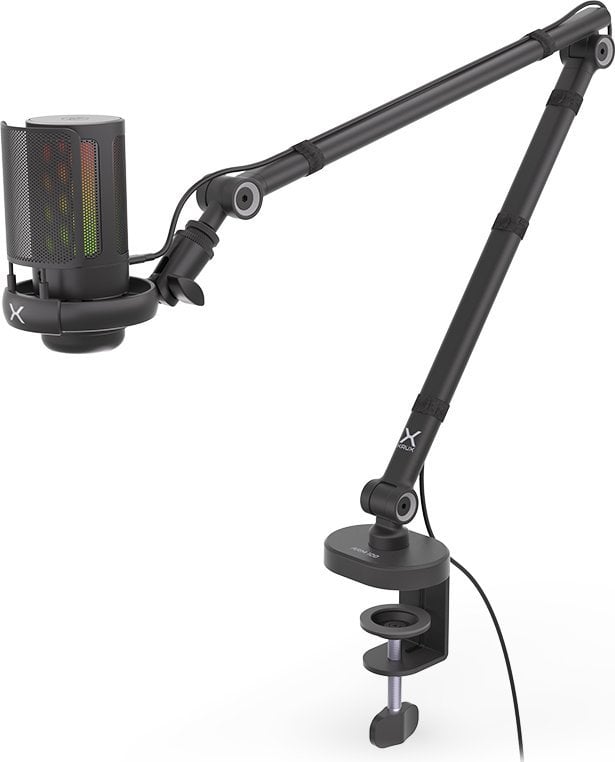 Микрофон Krux Epic 1000 KRXC011, со рака за монтирање, црн