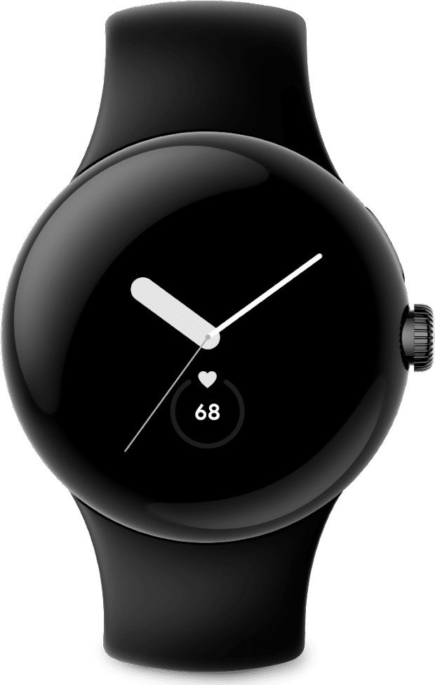 Ora inteligjente Google Pixel Watch, HR, GPS, e zezë