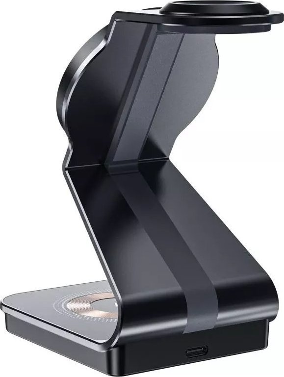 Karikues pa tel 3n1 MagSafe Qi, 15W, për iPhone Apple Watch AirPods, i bardhë