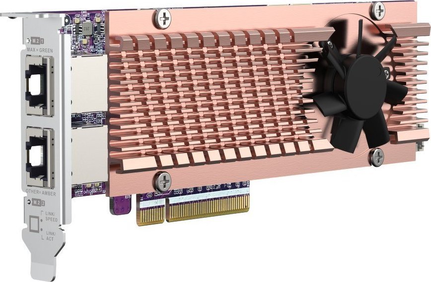Kartë rrjeti QNAP QM2, PCIe, 10GbE RJ-45, me ftohës bakri