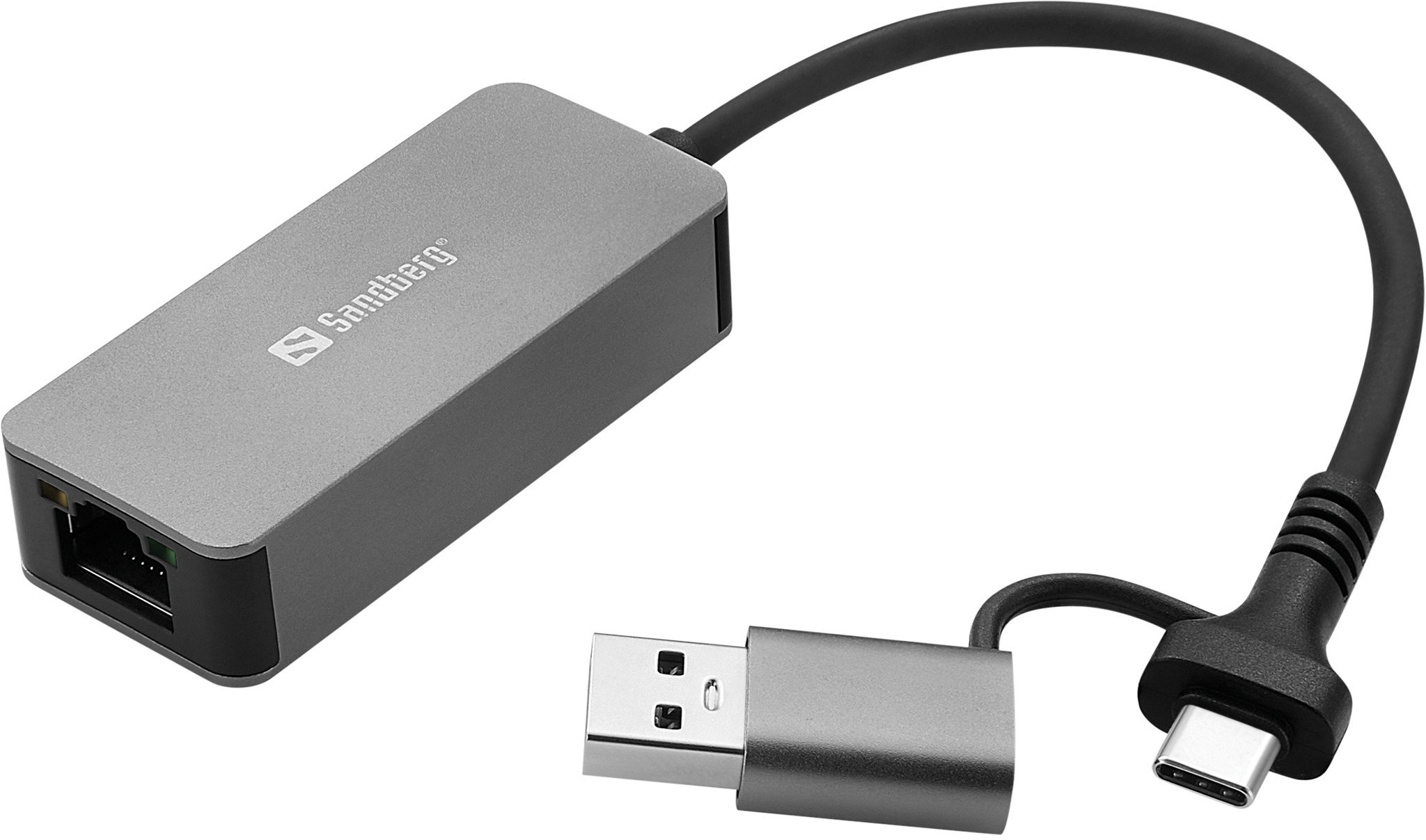 Adapter rrjeti Sandberg USB C A 2.5GbE RJ45, 2.5 Gbps, gri