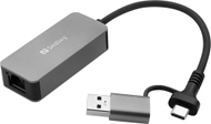 Adapter rrjeti Sandberg USB C A 2.5GbE RJ45, 2.5 Gbps, gri