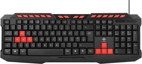 Tastierë gaming Deltaco GAM-024UK, me kabllo USB, madhësi e plotë, e zezë