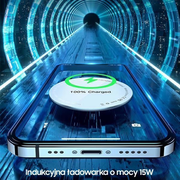 Karikues magnetik Usams US-CD160, 15W për celularët iPhone të serisë 12, i argjendtë