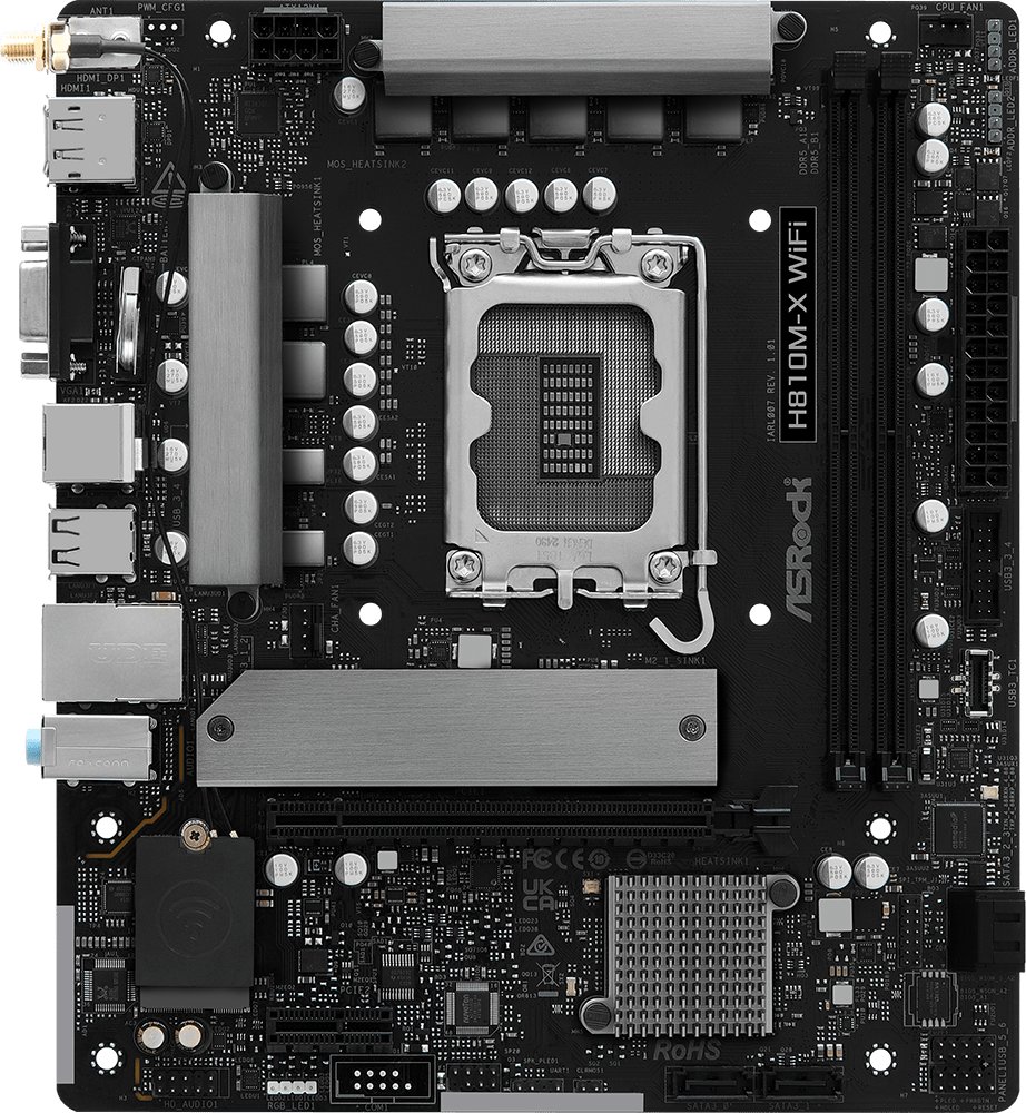 Pllakë amë Asrock H810M-X WiFi, Intel H810, LGA 1851, Micro ATX