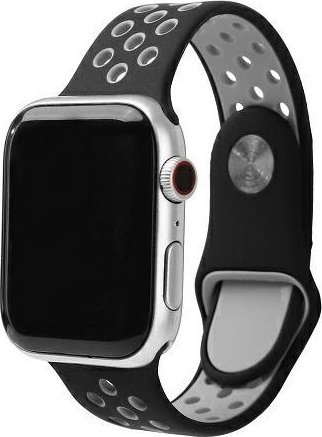 Rrip ore Apple Beline Sport Silicone, 38/40/41mm, për Apple Watch, zi gri