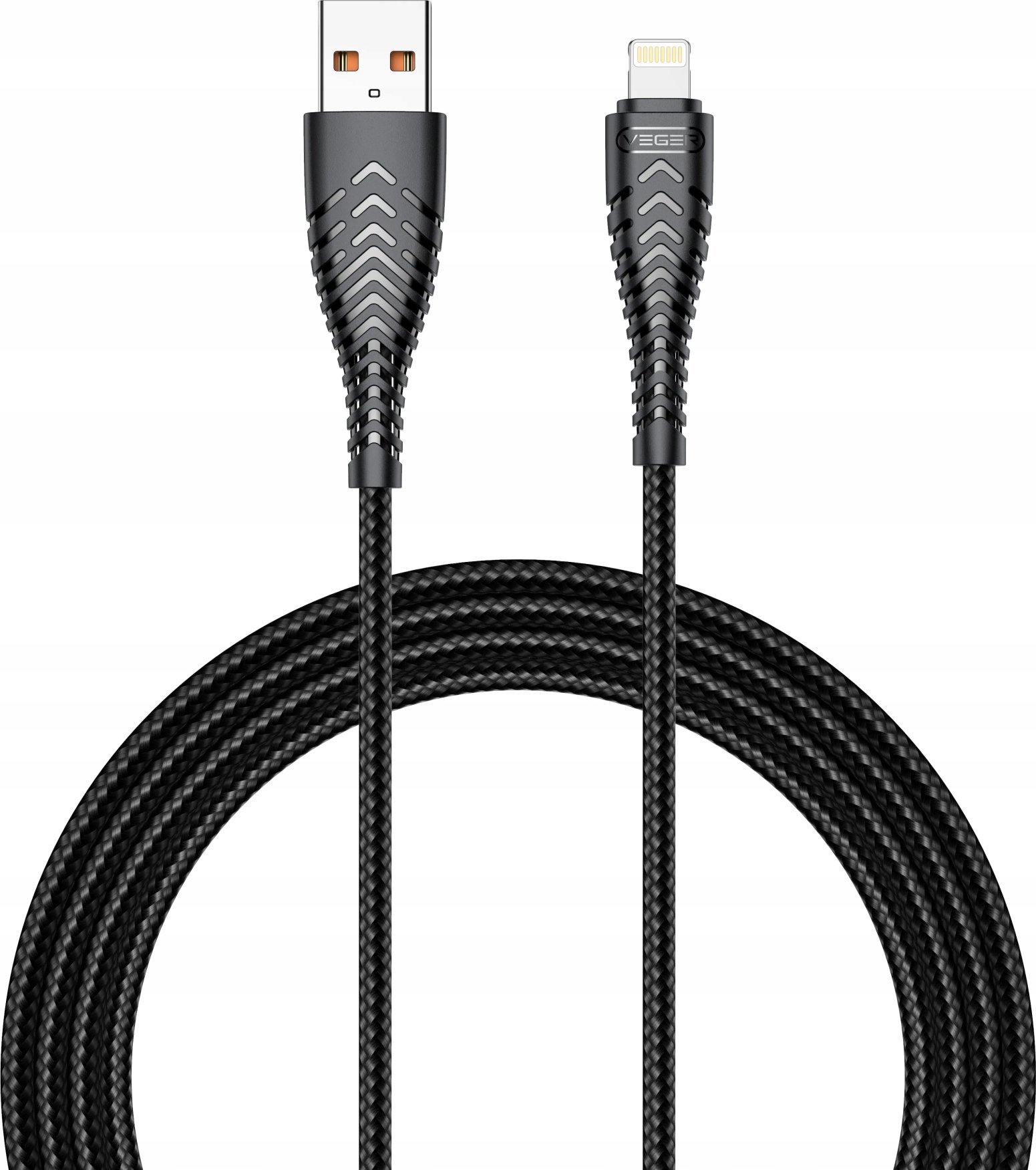 Kabllo karikimi Veger V105, USB A në Lightning, 1.2m, 2.4A, e zezë