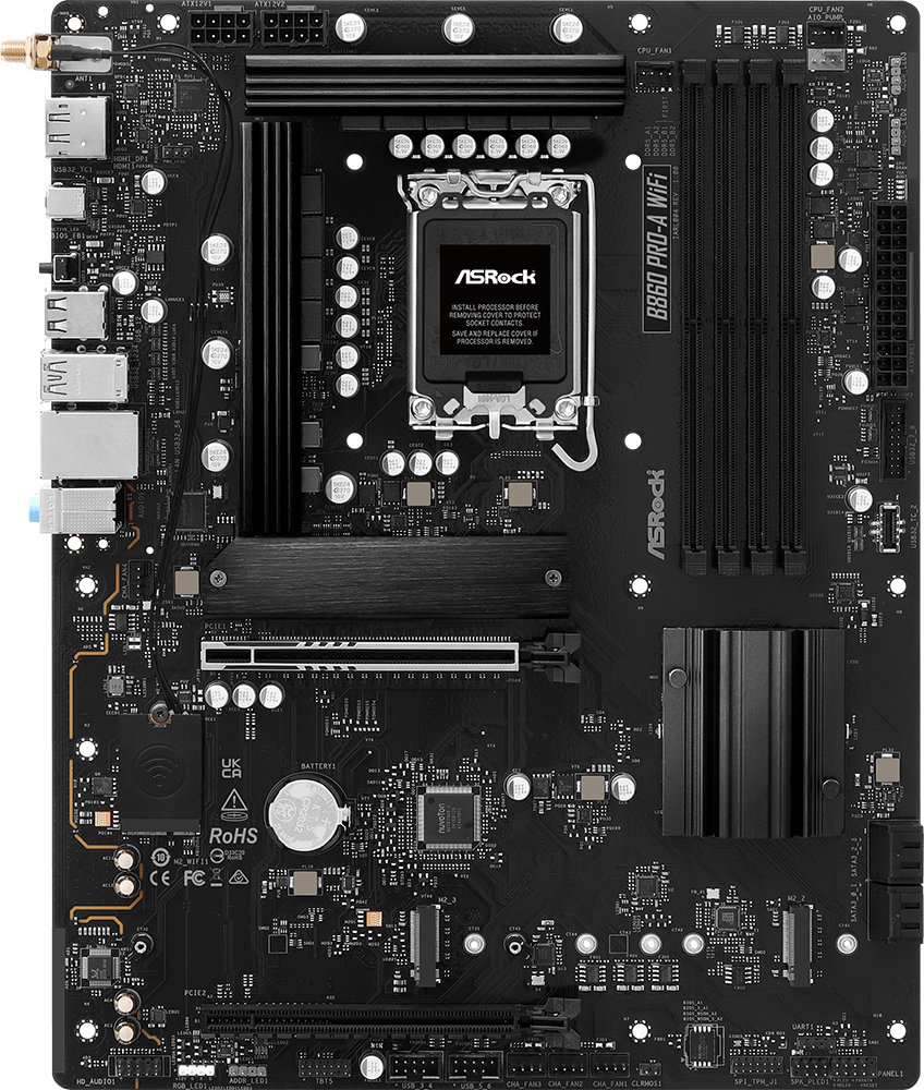 Pllakë amë Asrock B860 Pro A WiFi, Intel LGA 1851, DDR5, ATX