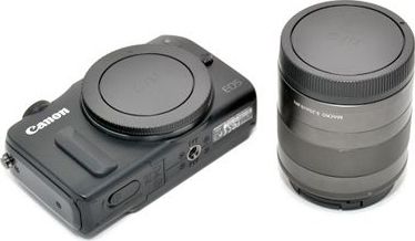 Set kapakë JJC Body Cap dhe Lens Cap për Canon EOS M M2, bajonetë M, plastikë, i zi