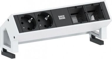 Zgjatues tavoline Bachmann DESK 2, 2 dalje, 20 cm, i zi argjendtë
